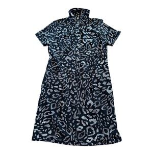 Chico’s Zenergy Snap Front Midi Dress Neema Abstract Print Size M (1) Travel